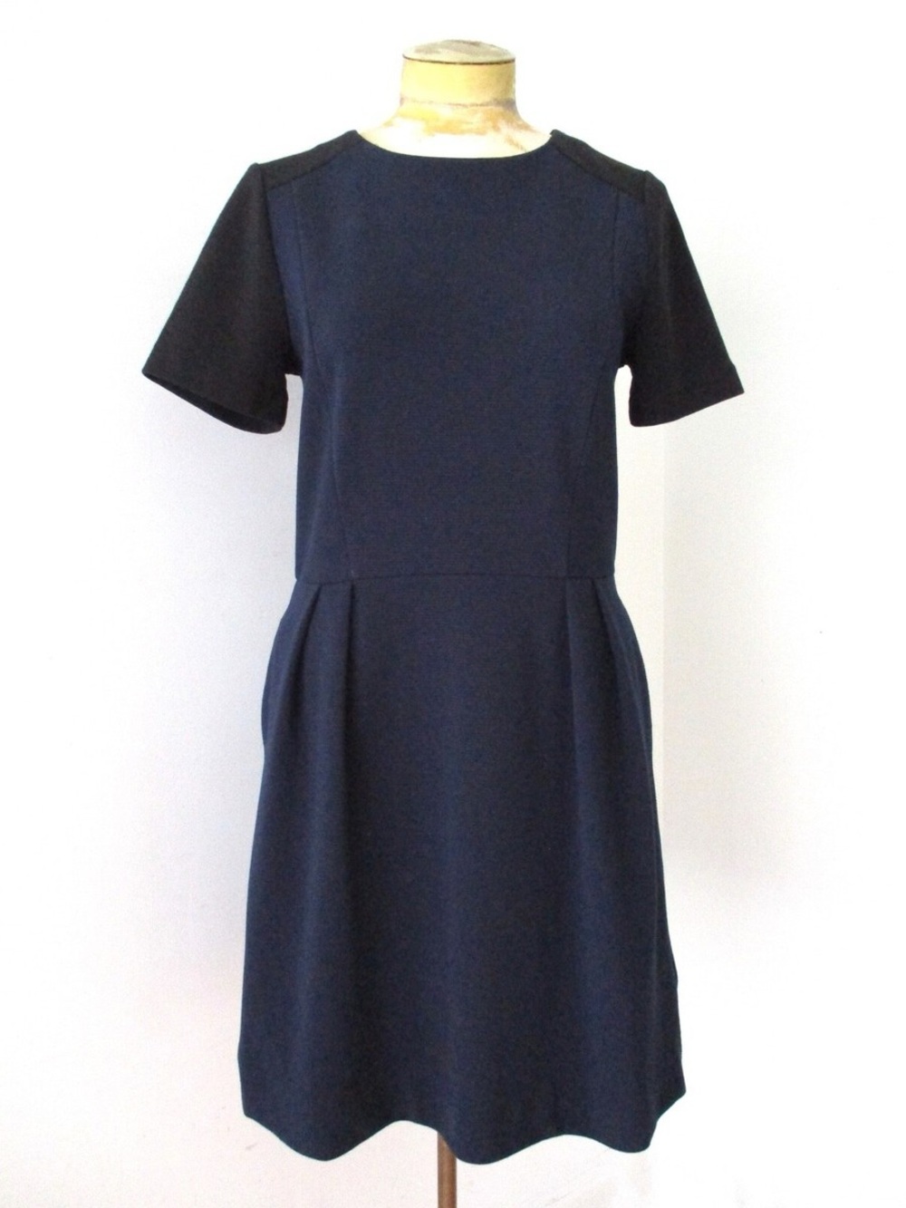 Madewell Navy Dress with Black Short Sleeves